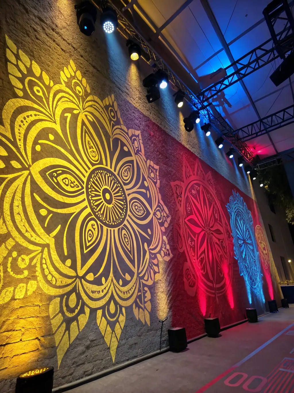 Everlit LED track lights displaying a dynamic color-changing sequence, showcasing the versatility and customizable options available through the Everlit app.